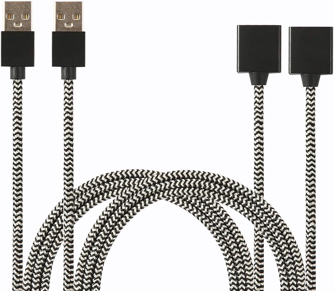 DR [2-Pack 2.6ft] Magnetic USB Charger Cable, Double-Braided Nylon Fast Charging Cable.