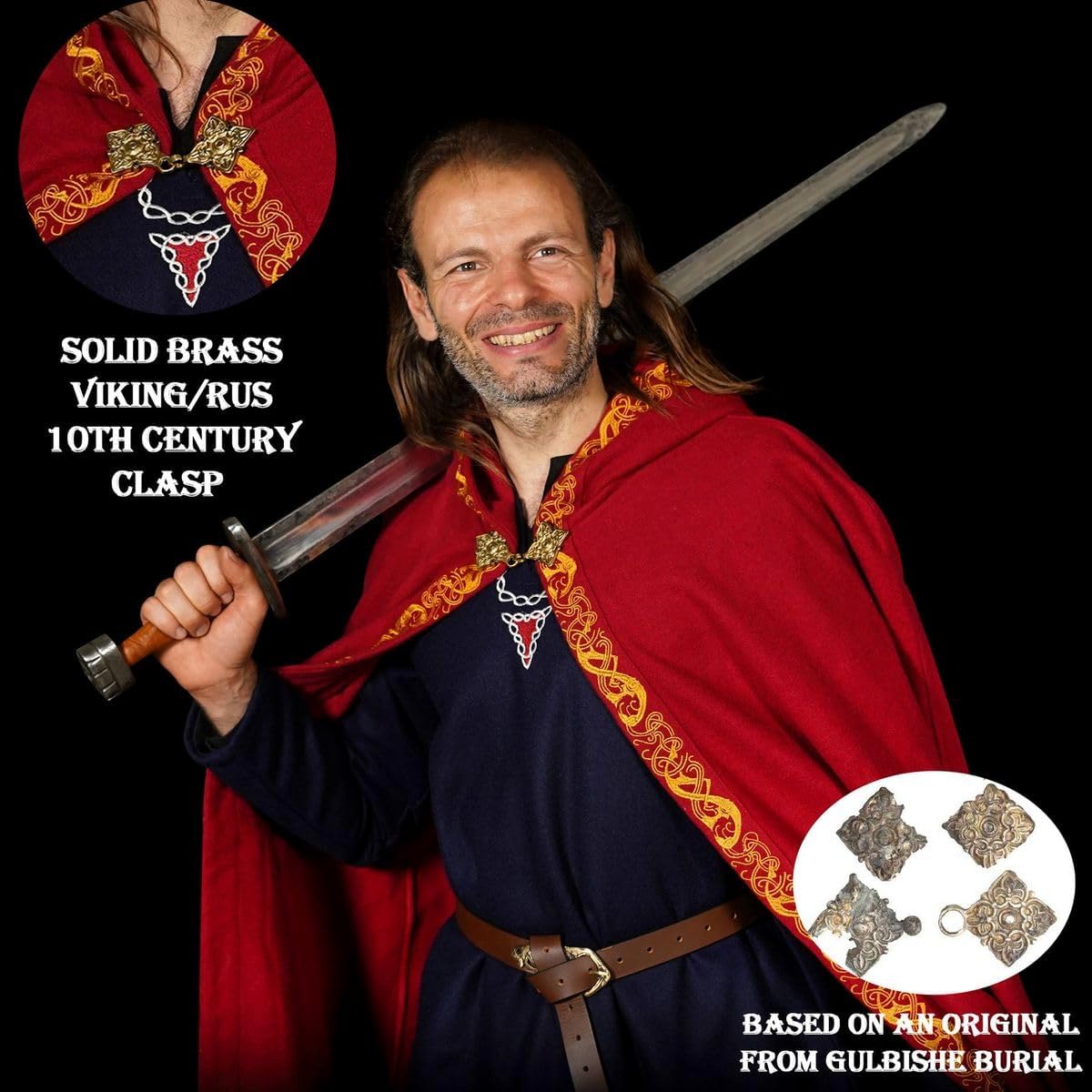 Mythrojan Medieval Hooded Cloak Cape | Cotton & Wool LARP, Renaissance Faire, Cosplay & Reenactment Costume