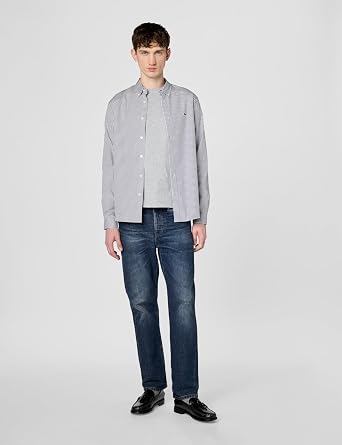 Lacoste Men's Regular Fit Long Sleeve Button Down Stripe Shirt