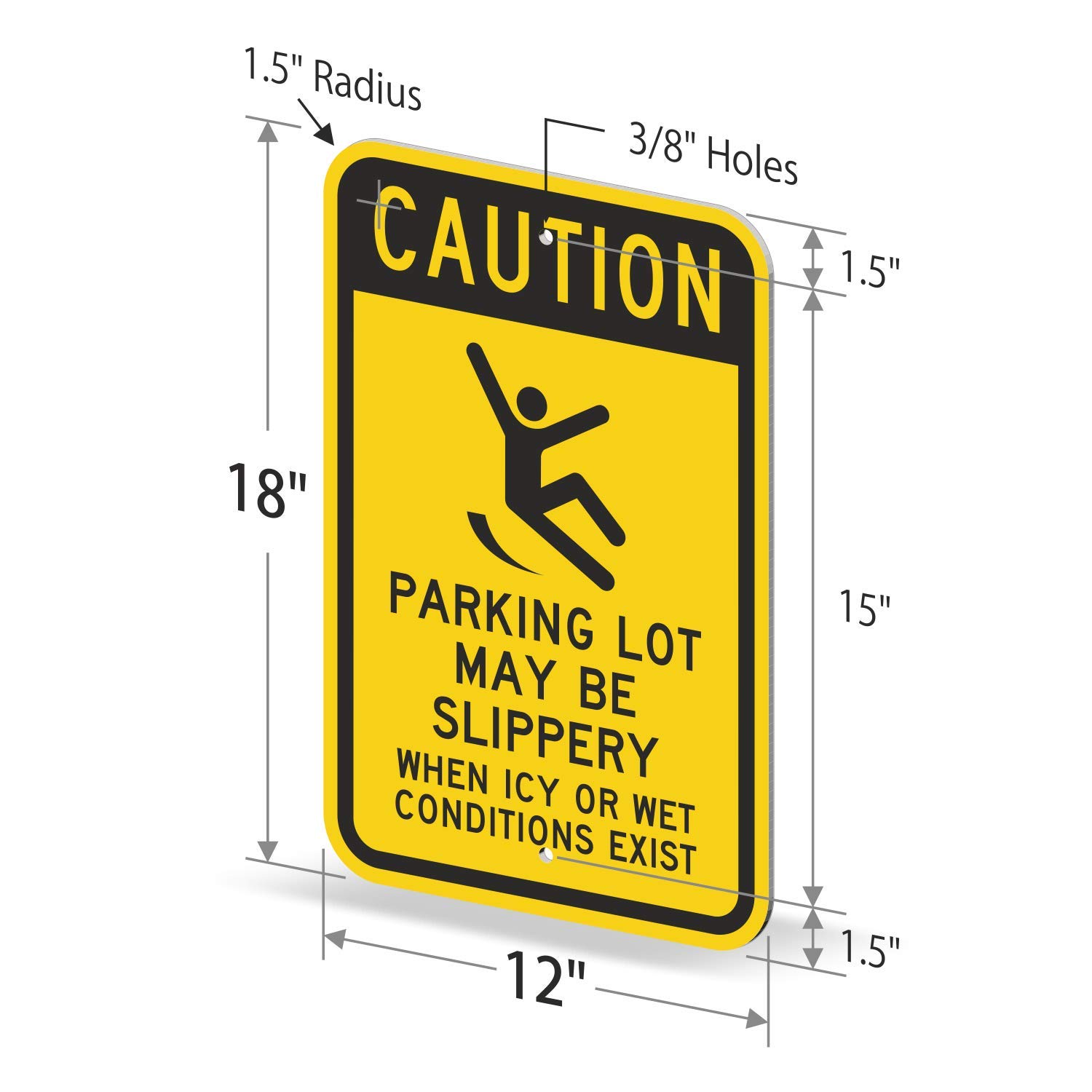 Tор Rаtеd SmartSign-K-2855-EG Caution - Parking Lot Slippery When Icy Or Wet Sign | 12 x 18 3M Engineer Grade Reflective Aluminum 🔥 SmartSign-K-2855-EG Caution - Parking Lot Slippery When Icy Or Wet Sign | 12 x 18 3M Engineer Grade Reflective Aluminum