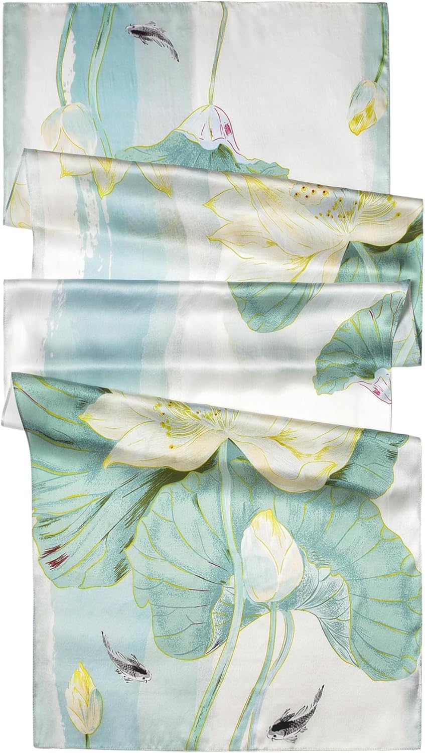 100% Mulberry Silk Scarf for Women - Large Shawl, Head Wrap, Neck & Hair Accessory - Gift Packed - Image 3