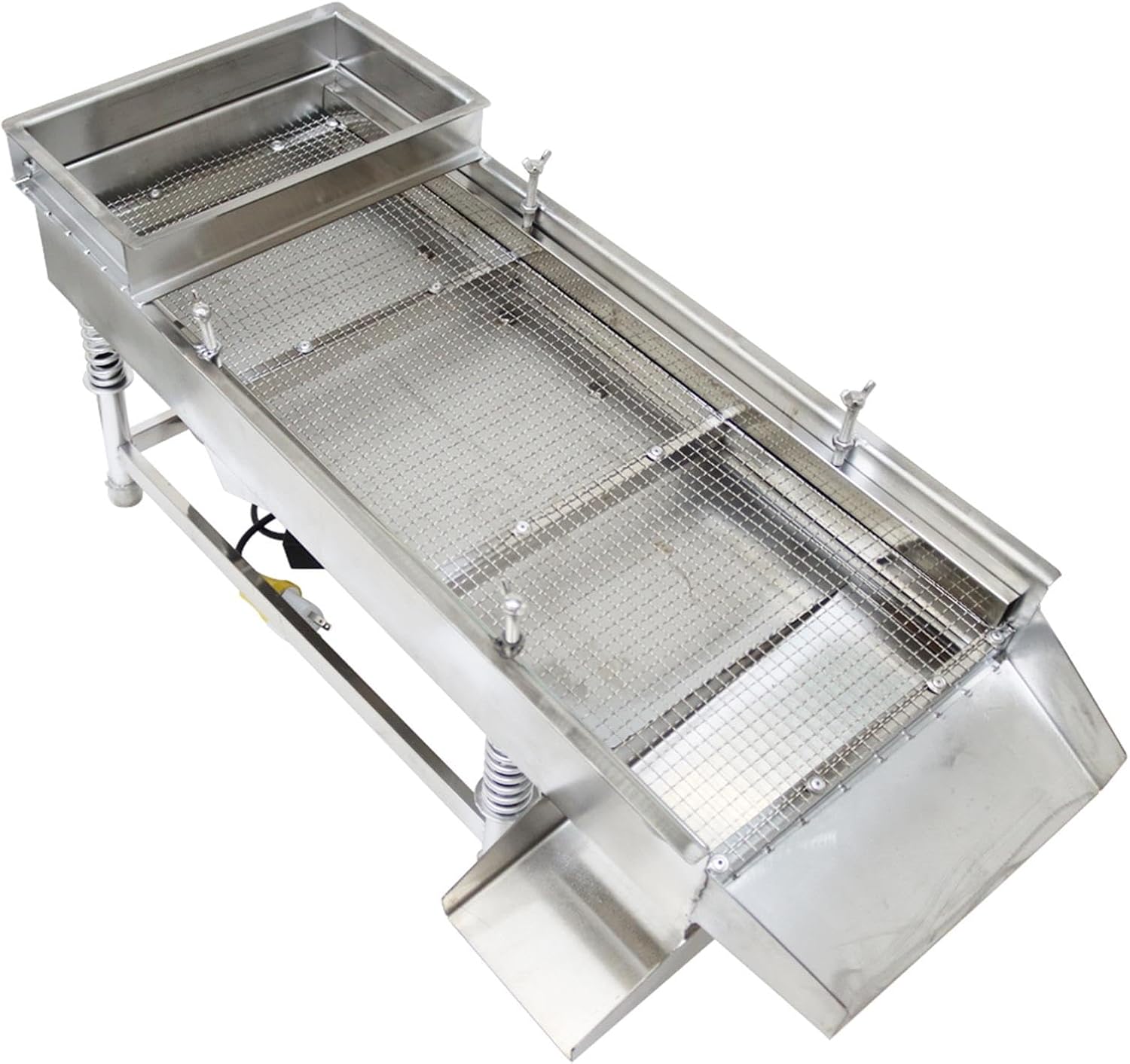 Electric Vibrating Sifter JG30-75 with 9mm Stainless Steel Linear Vibrating Screen Linear Sifter Shaker Screen Machine with One Layers 110V 80W