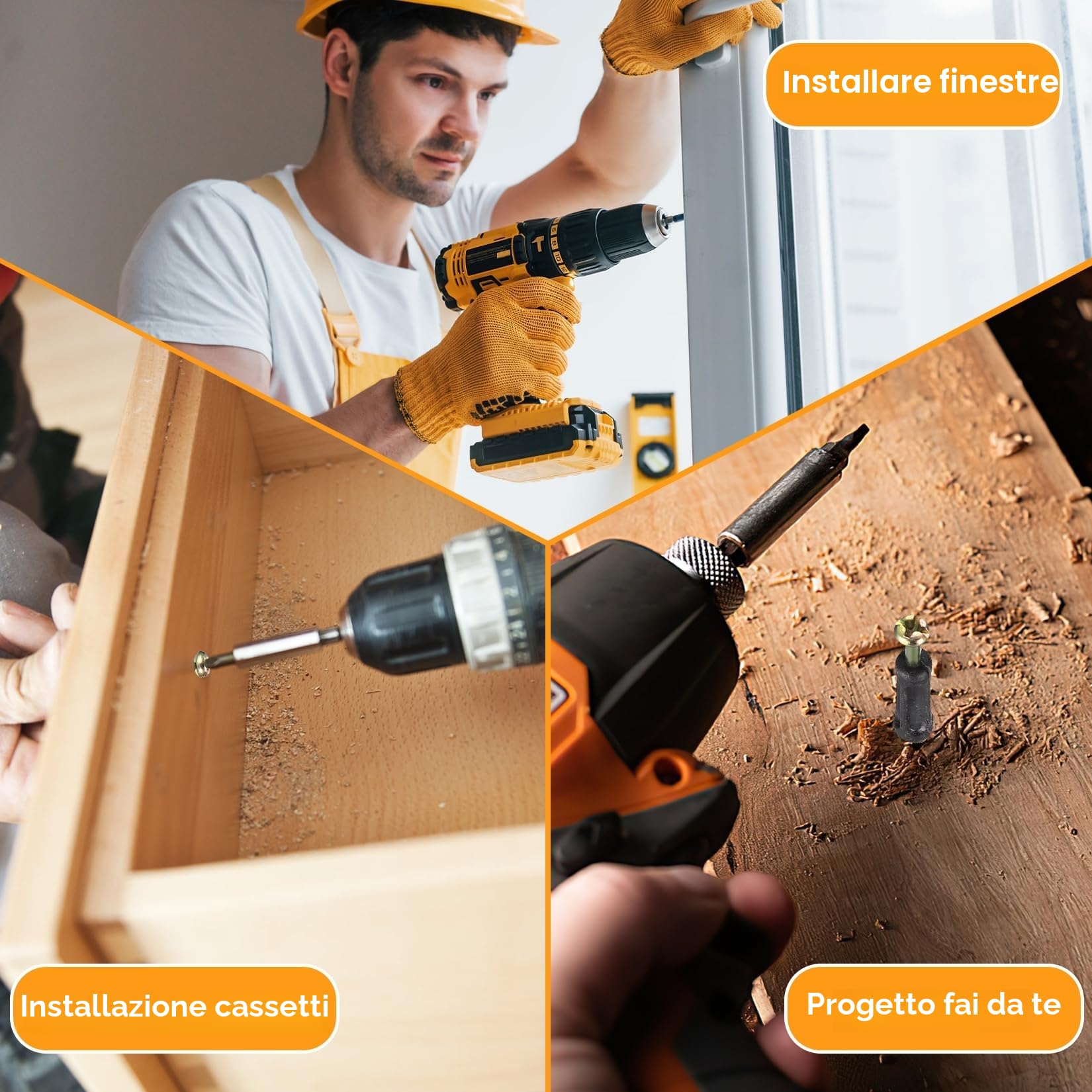 Set di 100 Connettori Mobili Eccentrici da Armadio, Incluso Inserti a escentrico, Dadi in Plastica, Connettore a Camma, Cavicchi in Legno, Kit di Viti di Fissaggio per Mobili da Cucina