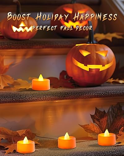 Miniatura 18 de Amagic Paquete de 24 velas de té a pilas, velas falsas, velas LED sin llama para Halloween, boda, votivo, festival, decoración de mesa