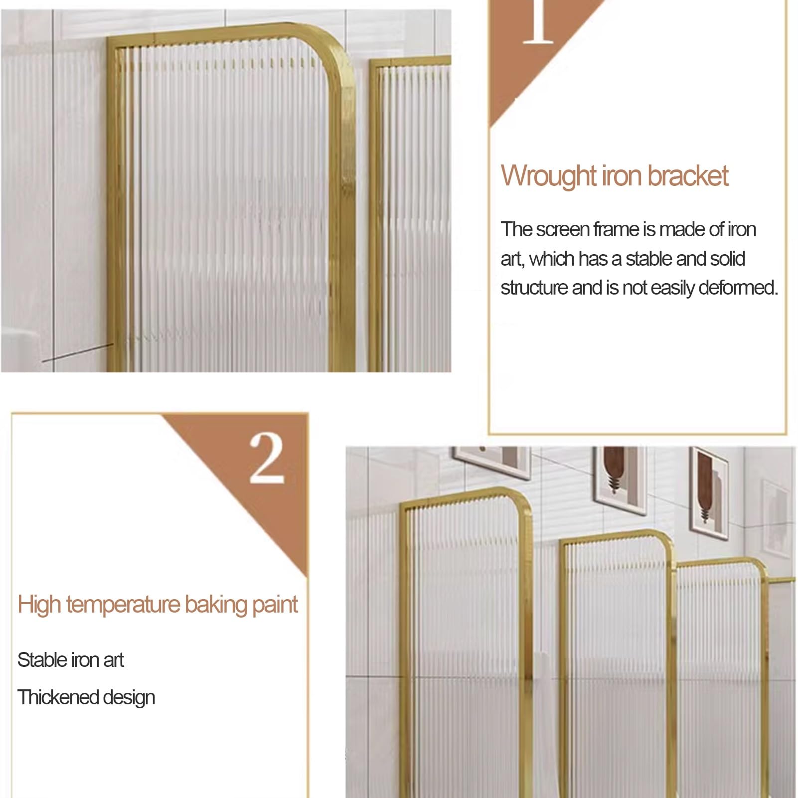 Raumteiler, durchscheinend, aus Glas, Bodenmontage, Sichtschutz für Restaurants, 60 x 30 cm, gehärtetes Glas, Urinal und Schreibtisch-Trennwand, stilvolles weißes Design