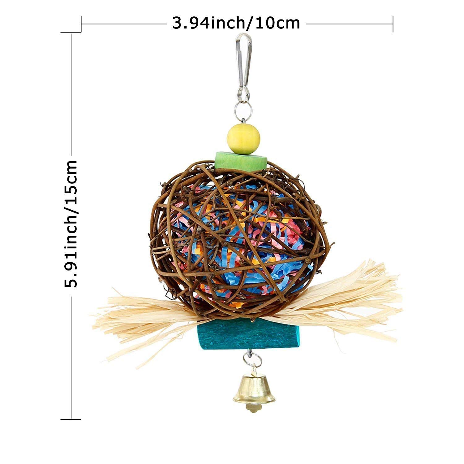 10 Rattan-Kugeln Für Vögel – 2,5 Cm Durchmesser, Natürliches Kauspielzeug Für Papageien, Sittiche & Mehr