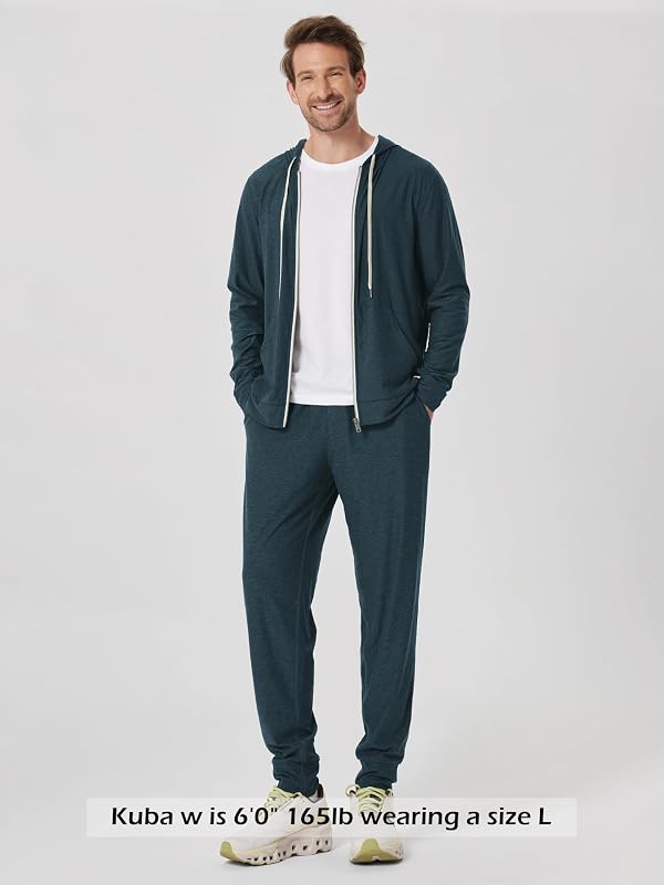 ODODOS Men's Performance Joggers - Ultra Soft odSTRATUM Tech Sweatpants with Adjustable Waist and Secure Pockets, Navy Heather, X-Large by ODODOS - Used condition - Image 3