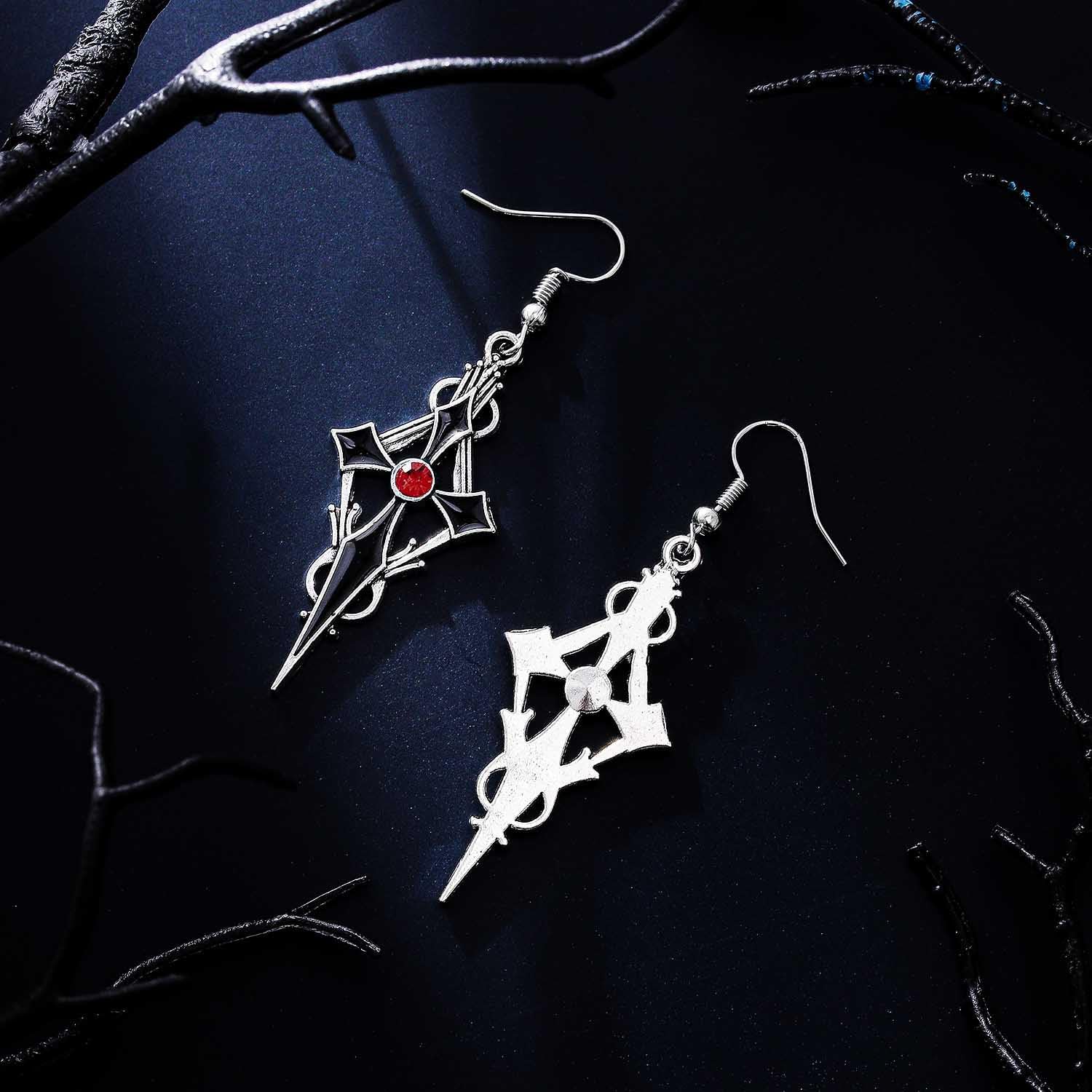 Halloween Earrings Dangle Coffin Skull Cross Drop Earrings Punk Gothic Holiday Festive Costume Earrings Jewelry for Women - Image 7