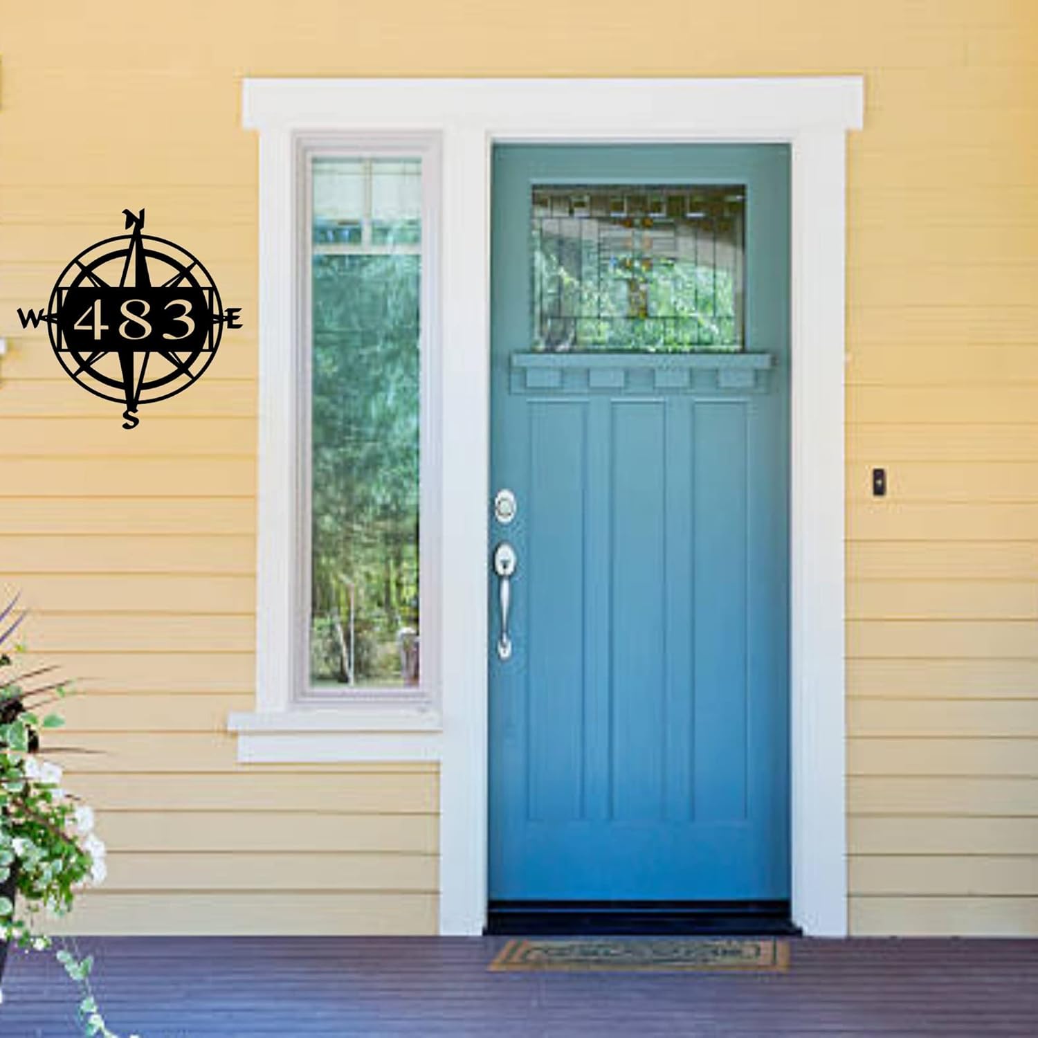 Personalized Compass Address Sign by Sea Biscuit Metal Designs