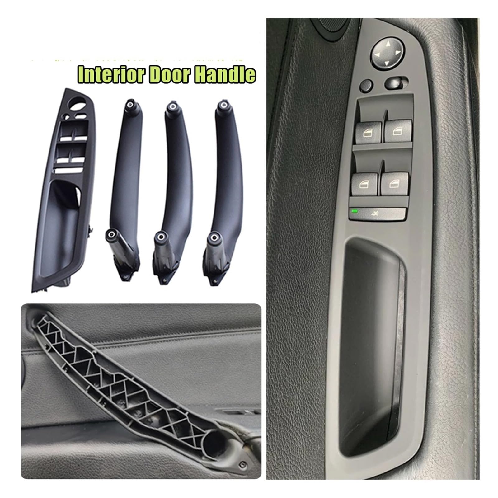 Maniglia Interna Per BMW X5 X6 E70 E71 2007-2013 LHD RHD 4 pezzi Set porta interna maniglia kit parti di ricambio Maniglia Porta Interna Auto(Colore:LHD Set Gray