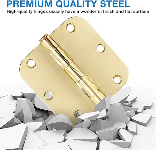 Vista 12 de Paquete de 6 bisagras redondeadas, radio de 5/8 de pulgada, herrajes para cabaña, bungalow, apartamento, casa rodante, rascacielos, habitación