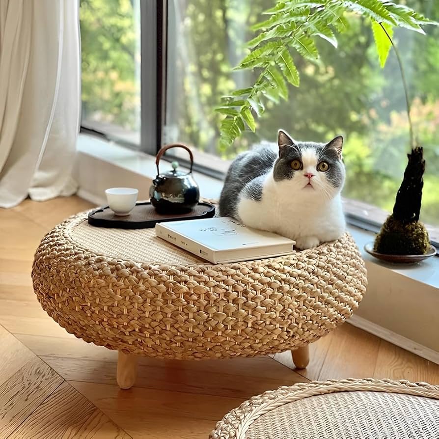 ラタン（籐） 円形 テーブル ちゃぶ台 Amazon｜Fuyutu ちゃぶ台 円卓 ローテーブル 籐編み ラタン