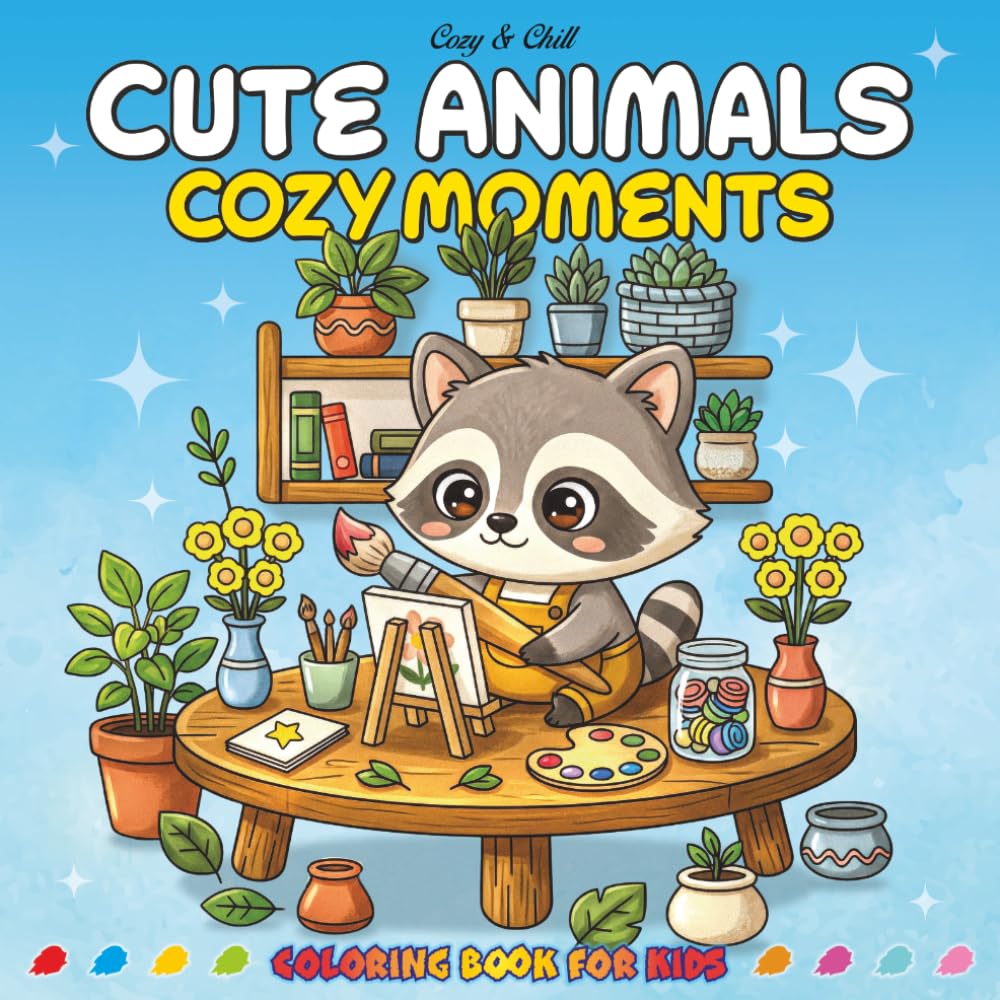Cute Animals, Cozy Moments: 36 Easy and Bold Coloring Book for Kids: Cute Baby Animals Coloring Book