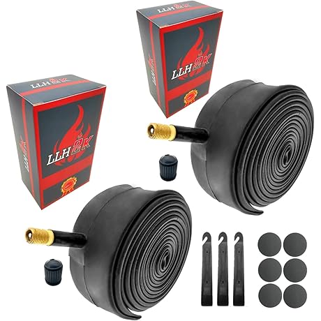 16 Inch Bike Tube - Premium Butyl Rubber - 2-pack with Tools