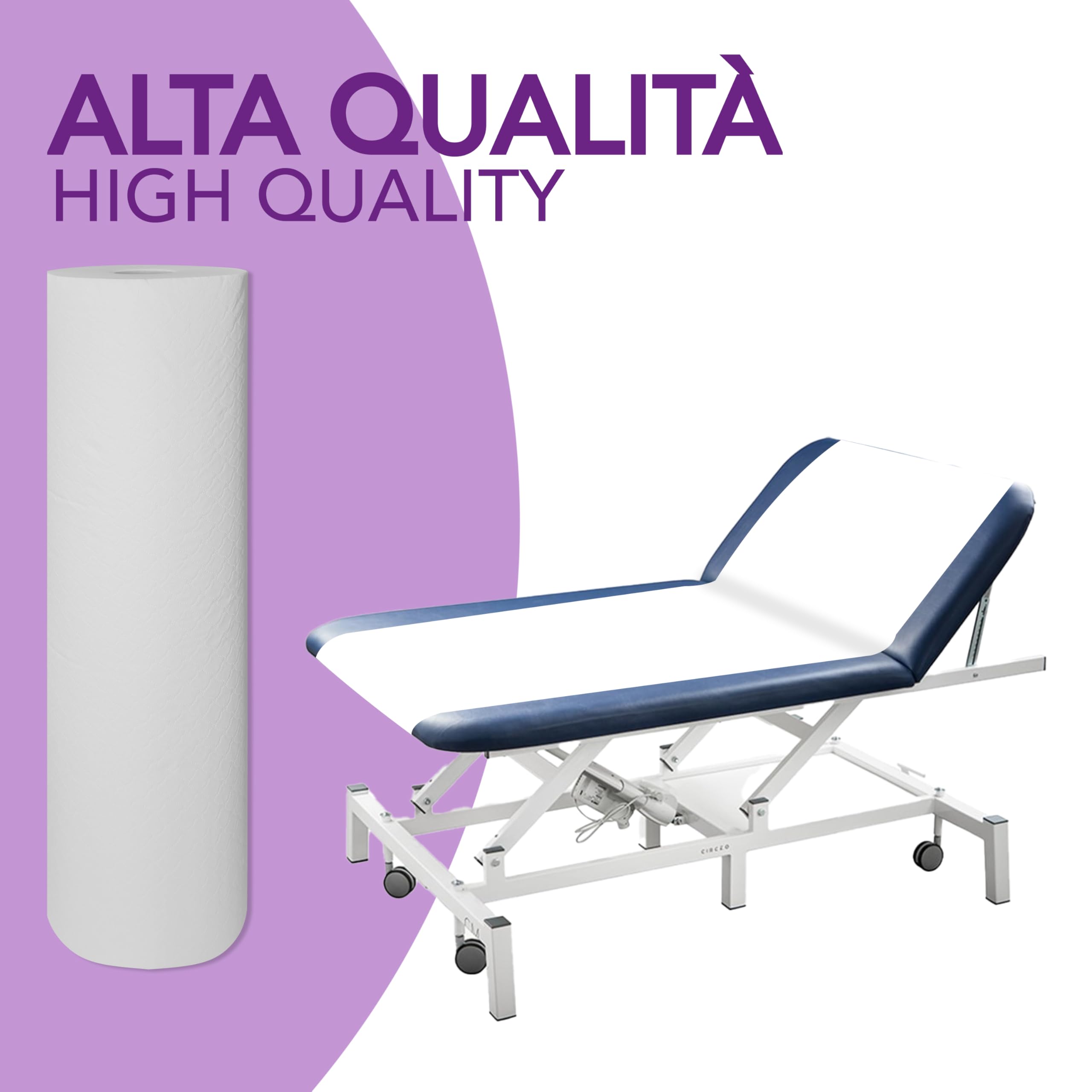 LUNEDA 1 Drap de lit, esthéticienne, médecin, Massage, physiothérapie, fabriqué en Italie, Professionnel, jetable, en Papier Cellulose, h 60 cm (1 pc.)