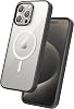 FLOLAB Surtect Tri-Fusion Magnetic for iPhone 15 Phone Case Protective Slim Design Magsafe Compatible Military Grade Black Frame Clear - Arctic White