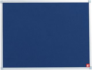 5 Star Office Felt Noticeboard with Fixings and Aluminium Trim W900xH600mm Blue