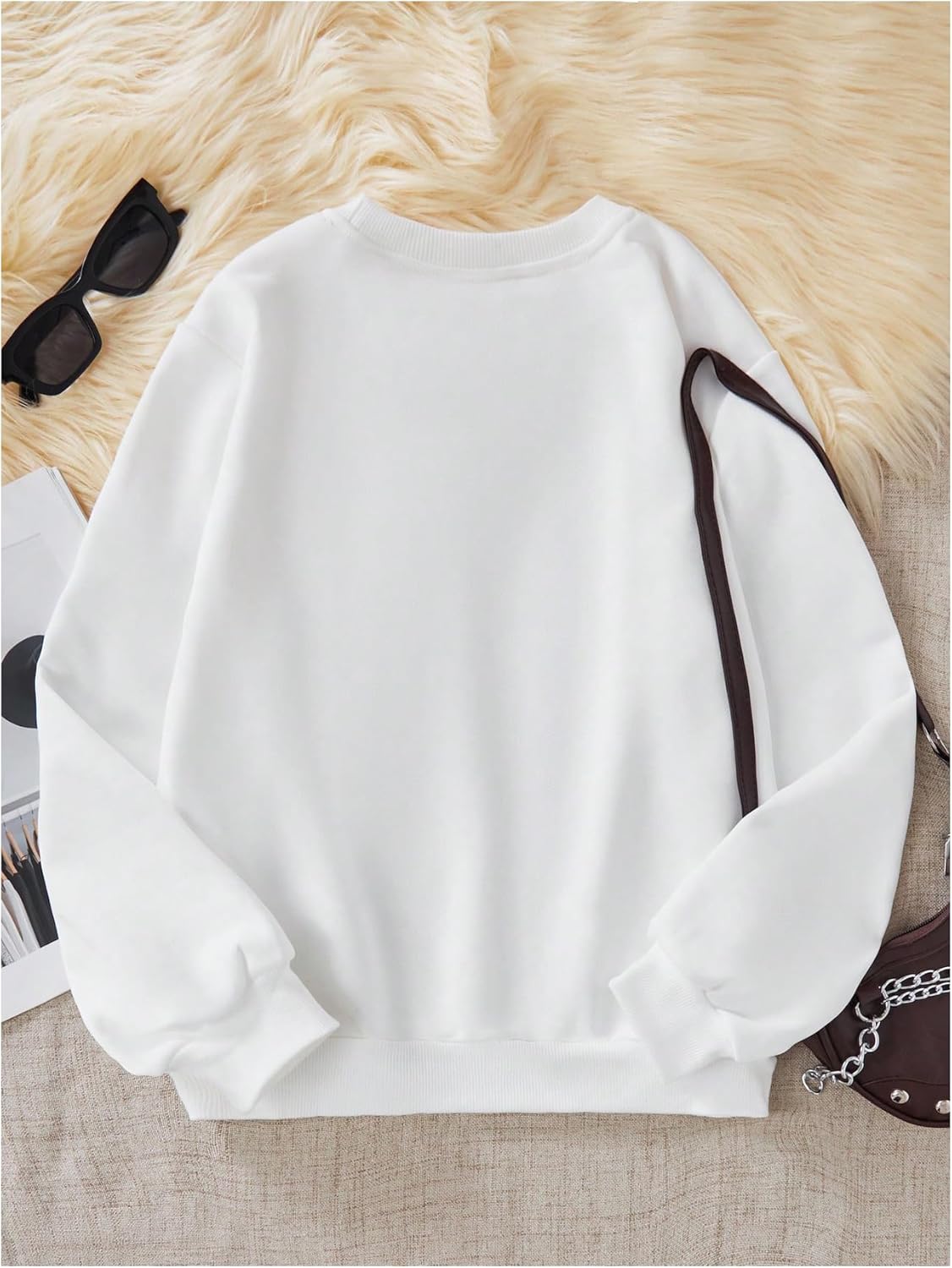 WDIRARA Girl's Cute Bow Graphic Print Sweatshirts Long Sleeve Crew Neck Pullover Tops - Image 3