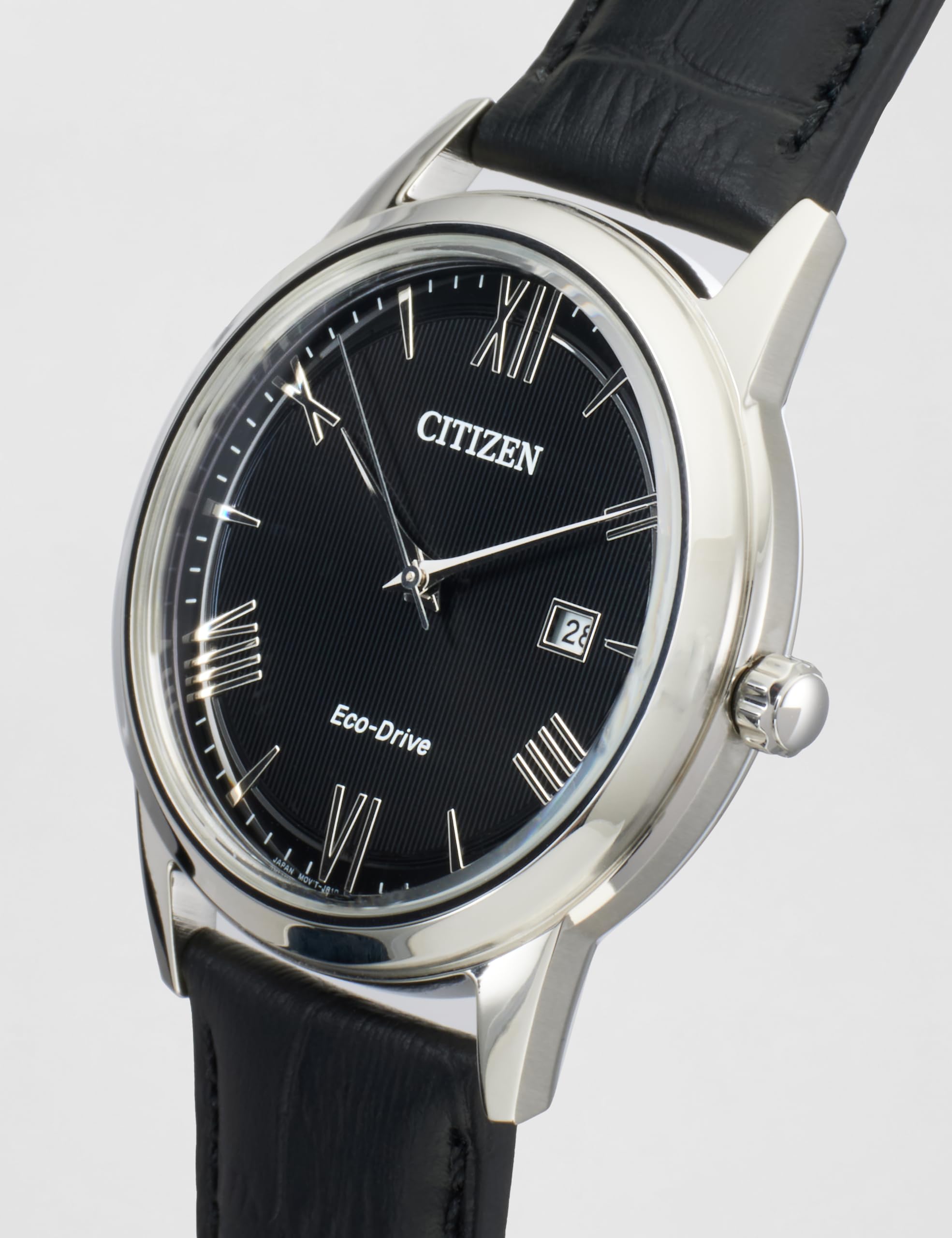 CITIZEN Herren Analog Quarz Uhr mit Leder Armband AW1231-07E | Eco-Drive Solar | Keine Batterie Nötig | Kristallglas | 4 bar Wasserdicht | 240 Tage Gangreserve | Datum | Lederband