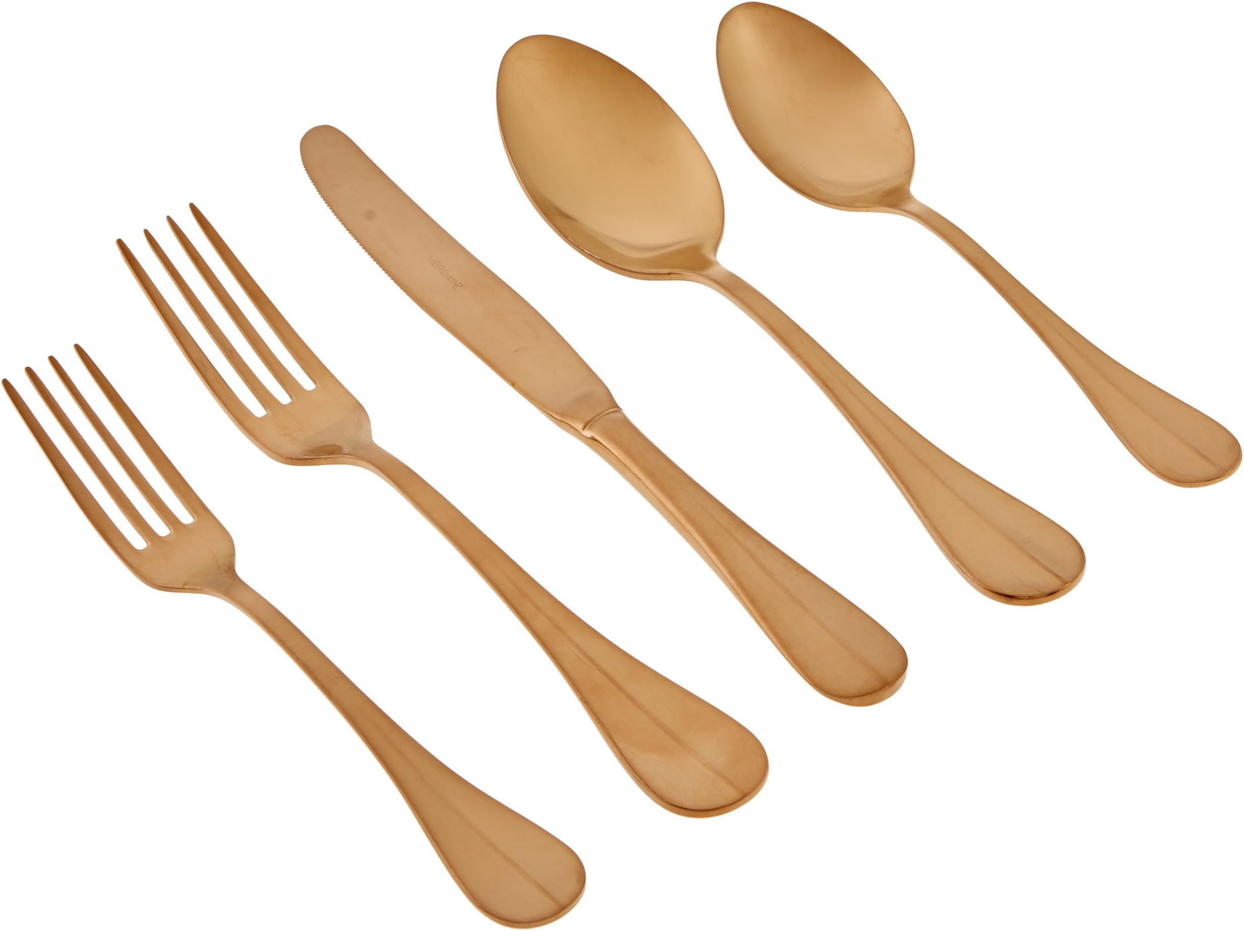 Memphis Stainless Flatware Placesetting, Copper