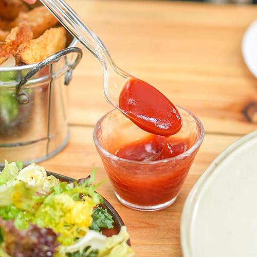 Miniatura 8 de POSATE Cucharas de plástico resistentes, transparentes, desechables, paquete de 60