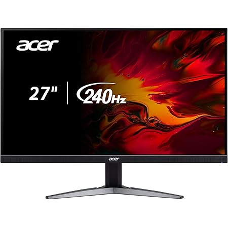 Acer Nitro 27" WQHD 2560 x 1440 PC Gaming Monitor | AMD FreeSync Premium | Up to 240Hz Refresh | Up to 0.5ms HDR350 | DCI-P3 90% | 1 x Display Port 1.4 & 2 x HDMI 2.1 | KG271U Xbmiipx
