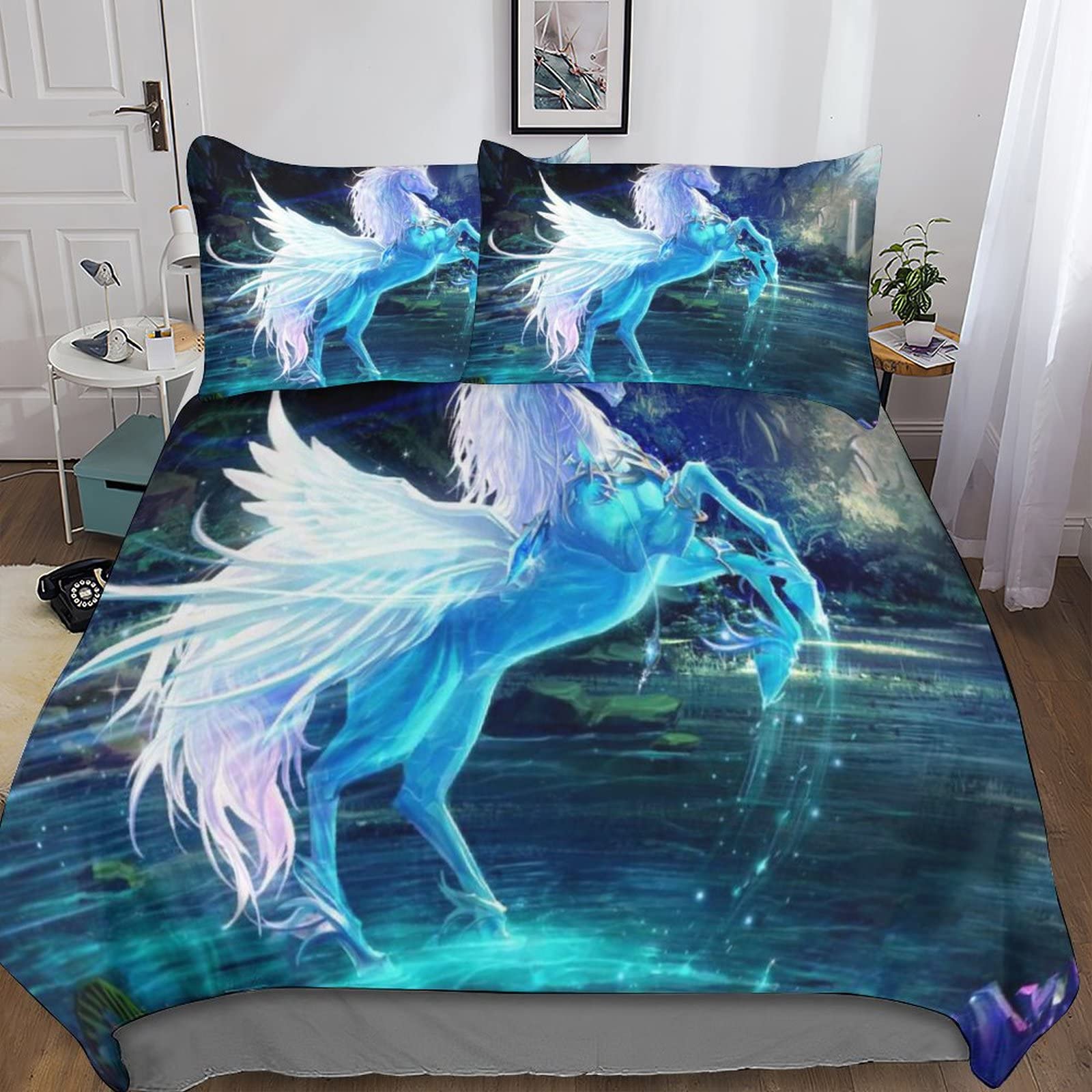Parure de lit licorne 220x240cm pour créer une chambre d'enfant magique et cocooning
