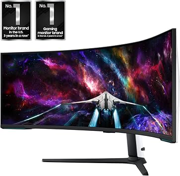 Samsung 57 Odyssey Neo G9 (G95NC) Series Dual 4K UHD 1000R Curved Gaming Monitor, 240Hz, 1ms with DisplayPort 2.1, Quantum Mini-LED, DisplayHDR 1000, AMD FreeSync Premium Pro, LS57CG952NNXZA