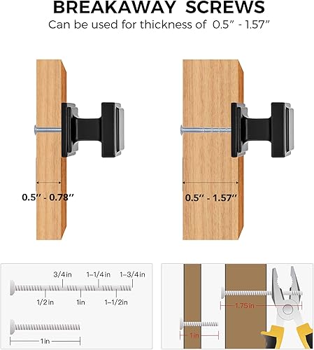Miniatura 4 de Home Expert Pomos negros para gabinete, paquete de 5 pomos cuadrados negros para gabinetes de cocina y cajones, tiradores de cajones y pomos negros