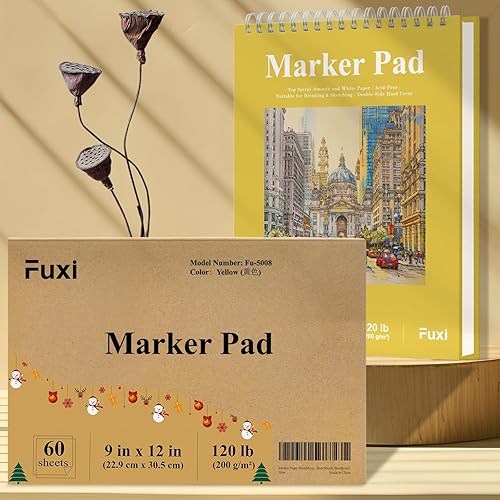 Miniatura 46 de Cuaderno de bocetos de 9 x 12 pulgadas, bloc de bocetos con espiral superior, paquete de 1 bloc de 100 hojas (68 libras/3.53 oz/m² - 100 g/m2)