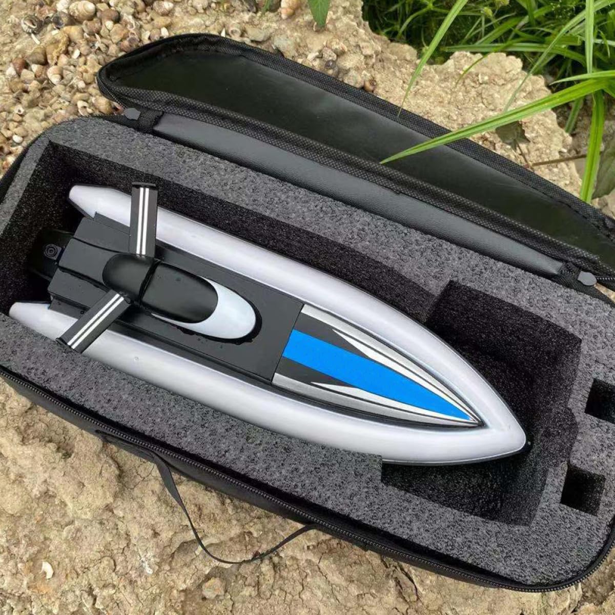 Sosoport Nave Giocattolo Galleggiante Telecomandata Elettrica Doppia Propulsione, lungo Autonomia 1200 Mah, per Piscina e Lago, Materiale Plastica e Acciaio Inox
