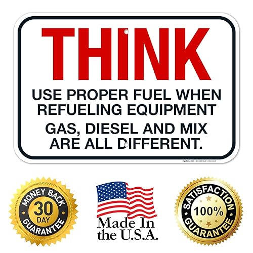 Miniatura 70 de Think When Refueling Equipment to Use Proper Fuel Gas Diesel and Mix Sign, 24x30 Inches, 3M EGP Reflective .080 Aluminum, Fade Resistant, Made in USA