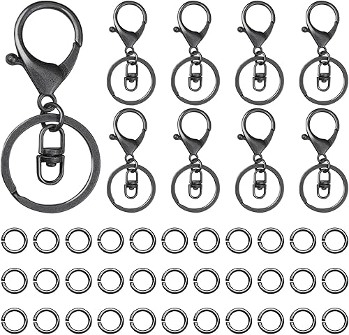 110 llaveros con cierre de pinza de langosta para fabricación de joyas, cierres de pinza de langosta de metal, llaveros divididos, cadena, llavero,