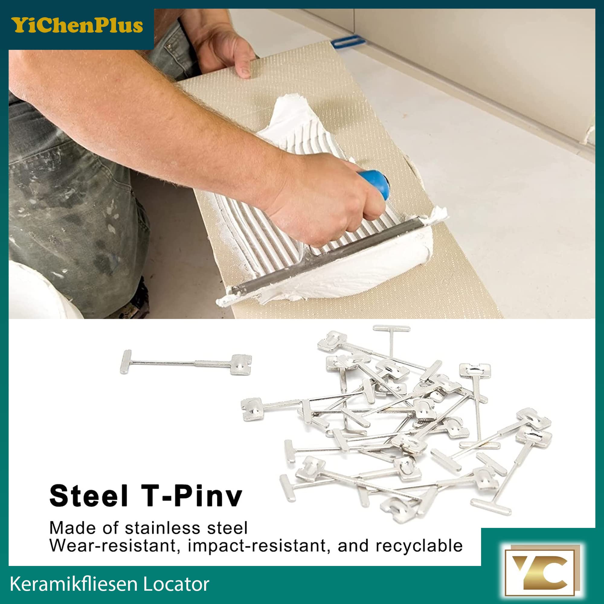 100 Perni A T In Acciaio - Per Sistema Livellamento Piastrelle - Riutilizzabili E Resistenti - Foto 3