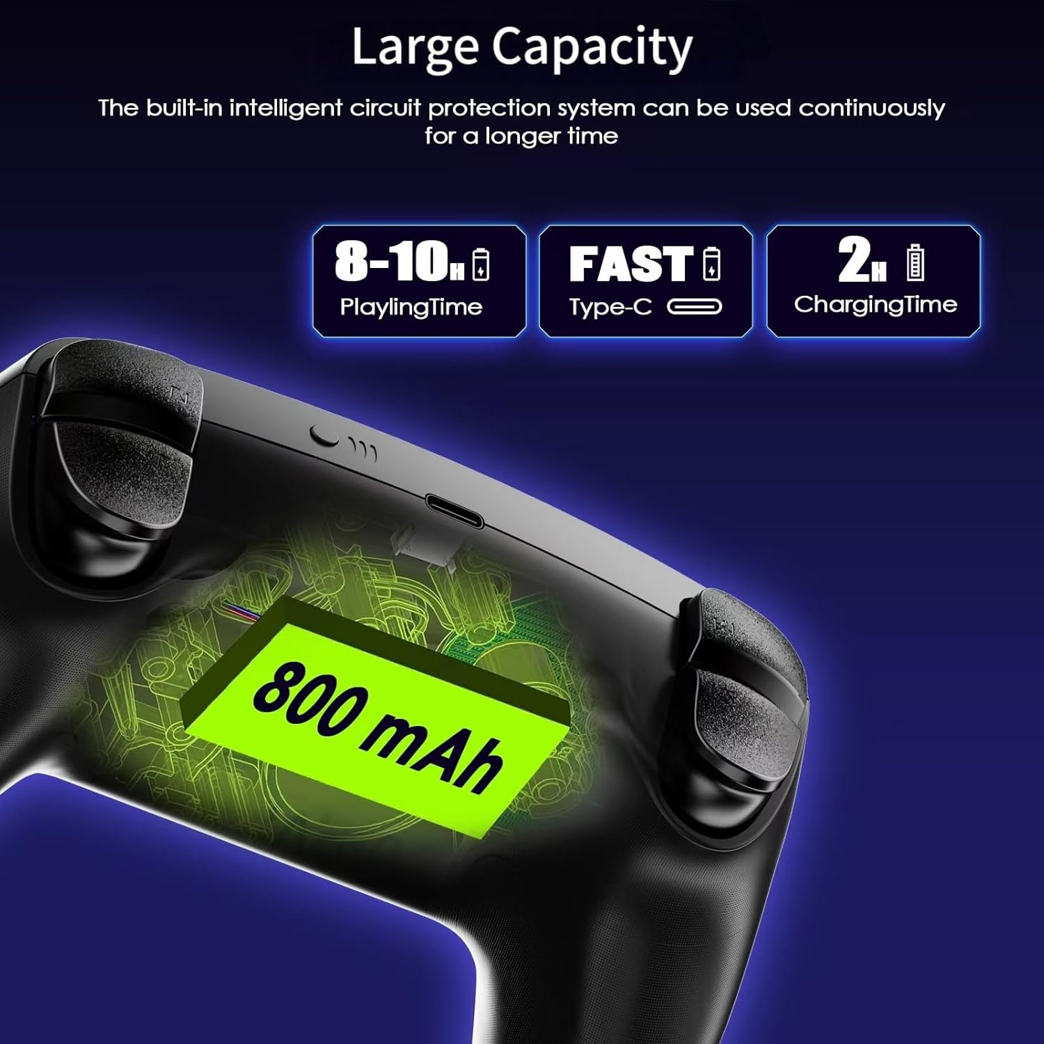 JUNHUAN Wireless Pro Controller for N-Switch/Lite/OLED with Hall Triggers/Wakeup/7 Color RGB/Dual Vibration/6-Axis Gyros/Turbo, Compatible with PC/Android/iOS (Onyx Black-Switch) 8 71KMStgGehL. SL1500