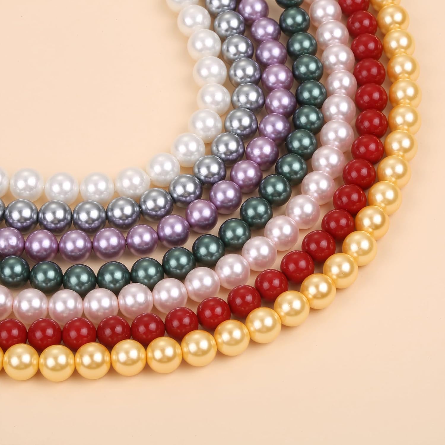 Pearl Necklaces for Women,8mm Pearl Necklace and Earring Bracelet Jewelry Set for Women Men Wedding Birthday Valentine Christmas Day Gifts - Image 6