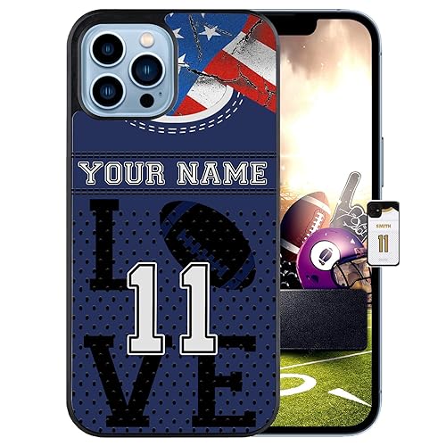 Personalized Name Number Custom American Football Jersey America Flag Design Rubber Cover Phone Case for Samsung Galaxy A53