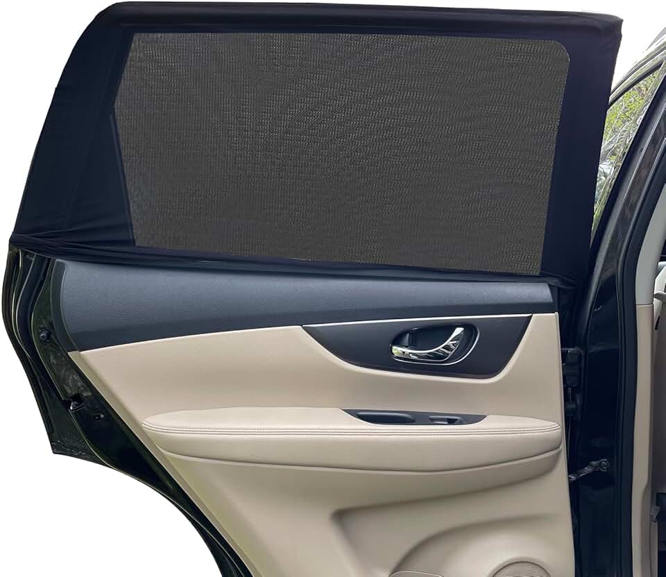 Car Window Shades for Baby - 2 Pack Sun Shade Blocker, Breathable Mesh Rear Side Window Shade Sunshade for SUV, UV Protection for Baby Family Pet, Mosquito Bug Net Window Screens for Camping