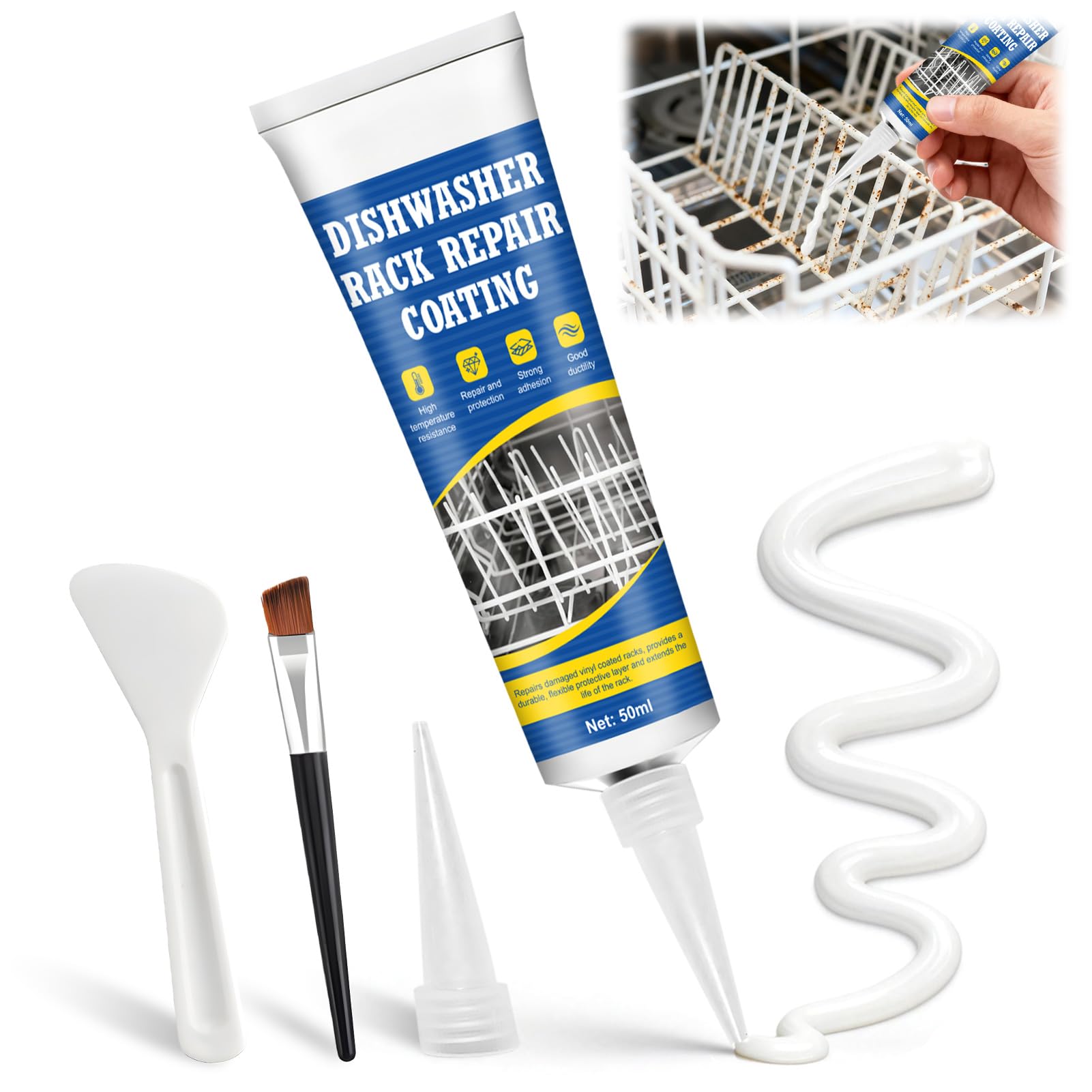 Dishwasher Basket Rust Repair, Dishwasher Basket Repair Rubber, 50 ml | Sealant waterproof, rust-proof, high temperature resistant, specially designed for repairing the dishwasher basket-image-24