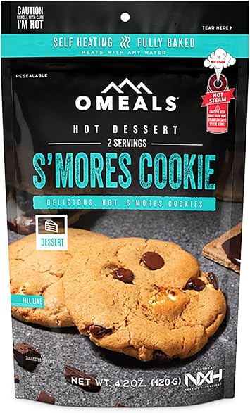 OMeals Self Heating Smores Cookie Dessert- 2 Servings.