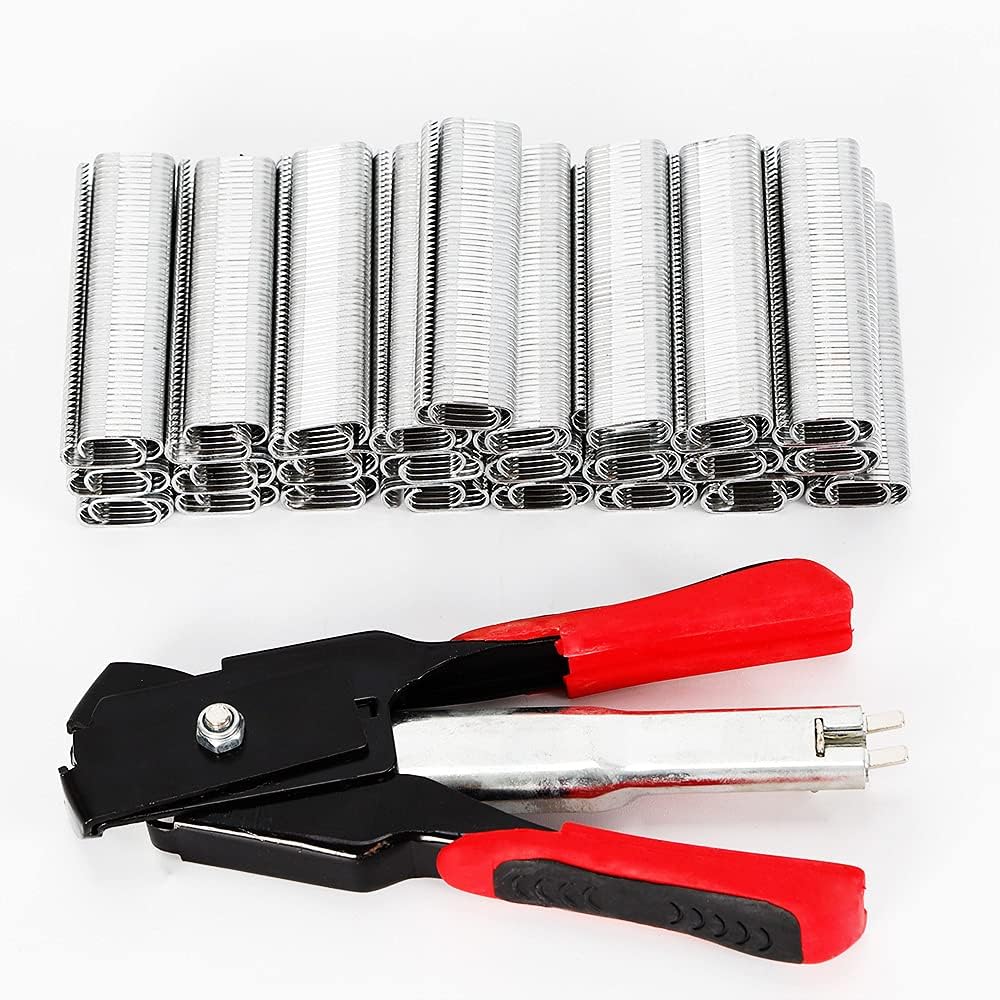 Hog Ring Pliers Tool Fastening Bird Chicken Mesh Cage Wire Fence Crimping Tool Fence Fastener Staple Plier Nailer for Pigpen Birdcage Fence