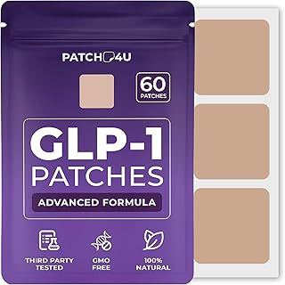 GLP-1 Patches for Women & Men | GLP1 Patch with Berberine, L-Glutamine, Garcinia Cambogia, Resveratrol | 60 Days Supply