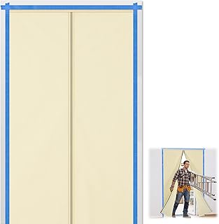 Weewooday Staubschutztür mit verbessertem Magnetverschluss 120 x 220 cm, extra dichte Staubtür mit Magnet aus verstärktem Vliesstoff, wiederverwendbare Staubschutzwand für Renovierung und Baustelle