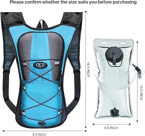 Miniatura 4 de Mochila de hidratación Mochila de hidratación Mochila de agua con bolsa de hidratación de 2 L (70 onzas) para hombres, mujeres, niños, para correr,