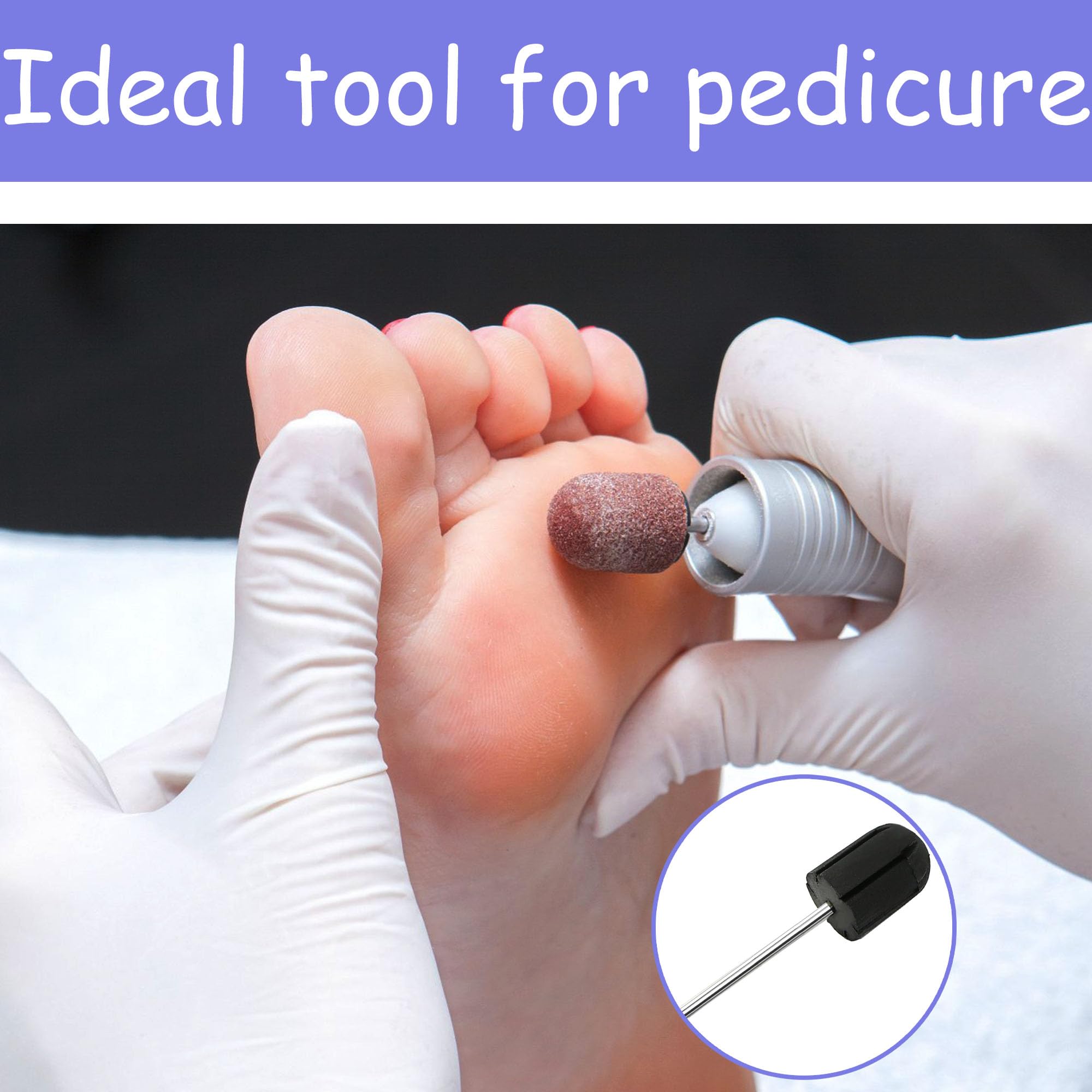 10pcs punta dedicata per levigatura Lucidatore Sabbia Manicure Strumento per Pedicure Portacapsule Compatibile con la Maggior Parte Delle Fresatrici Disponibili (5mm+7mm+10mm+13mm+16mm)