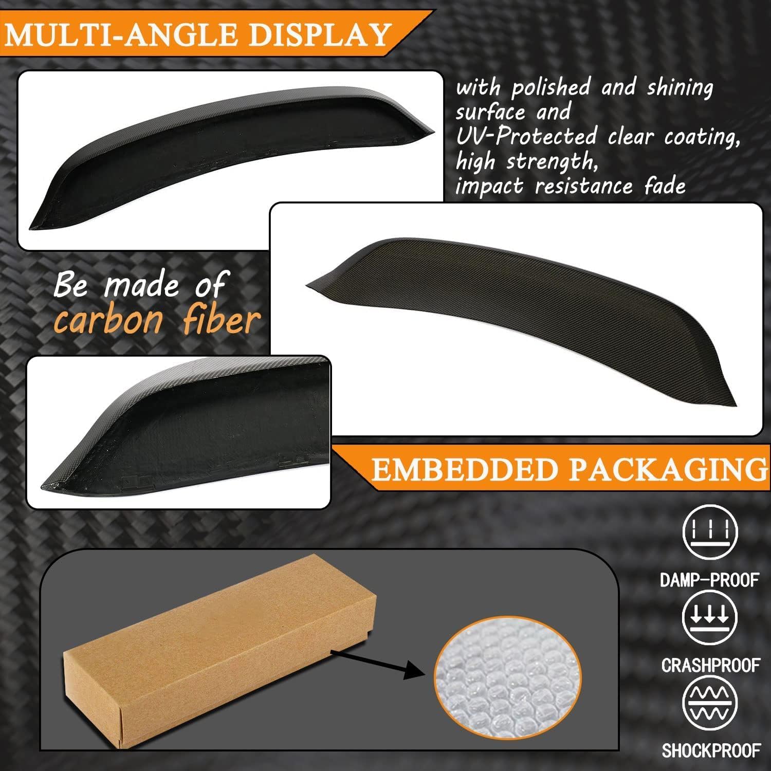 Real Carbon Fiber Trunk Spoiler Fits for Porsche 718 Boxster 2016-2020 Rear Boot Lid Highkick Spoiler Wing Lip Factory Outlet
