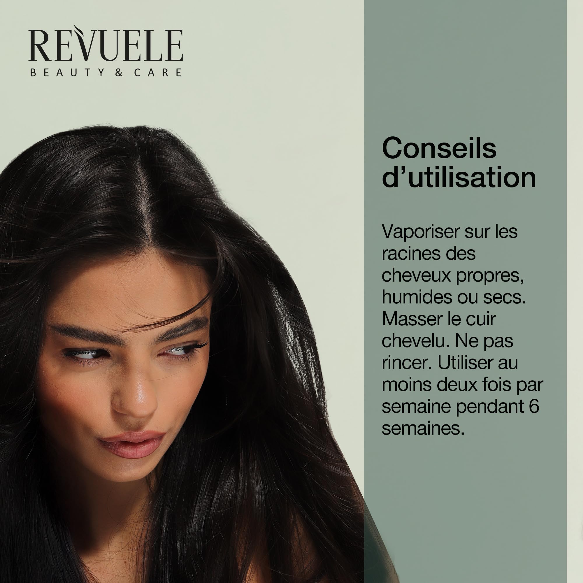 Le REVUELE Spray Rinforzante au Romarin pour Cheveux – Énergise le Cuir Chevelu, Stimule la Croissance, Renforce Racines et Longueurs, 150 ml