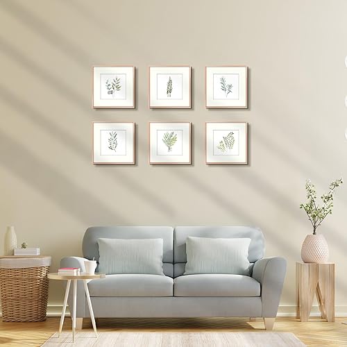 Vista 339 de Golden State Art - Marco de fotos de aluminio satinado clásico de 8 x 10 con alfombrilla de color marfil para fotos de 5 x 7 y cristal real, Dorado