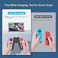 Vista 3 de Switch Joy-Con - Agarre de carga compatible con Nintendo Switch y modelo OLED, cargador de controlador Joy-Con con interruptor en forma de V