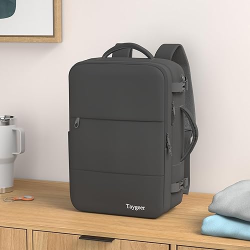 Vista 143 de Taygeer Mochila de mano para mujer, mochila de viaje de 35 litros para mujer, aprobada por aerolíneas, bonita bolsa de viaje para artículos Azul